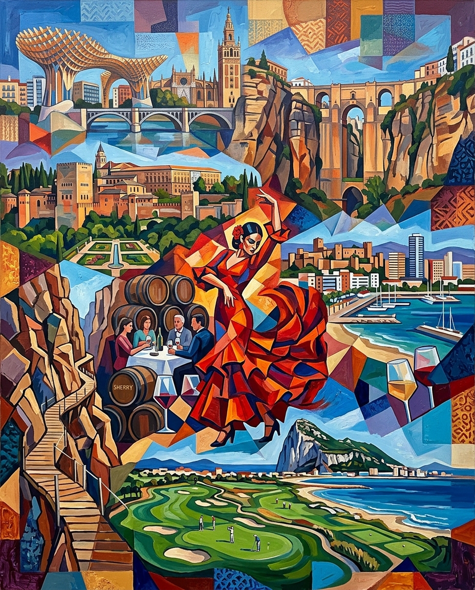 Andalusien im Stil von Picasso