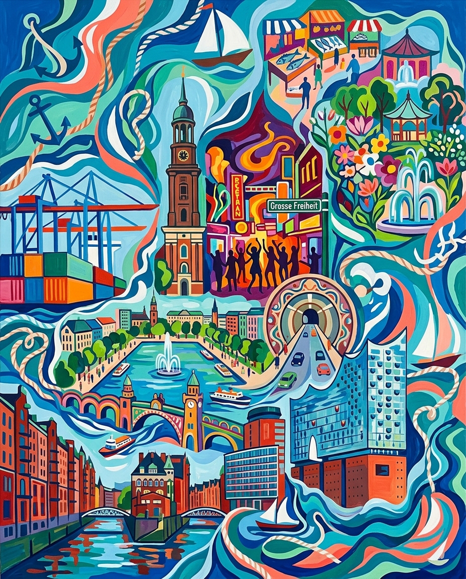 Hamburg im Stil von Matisse