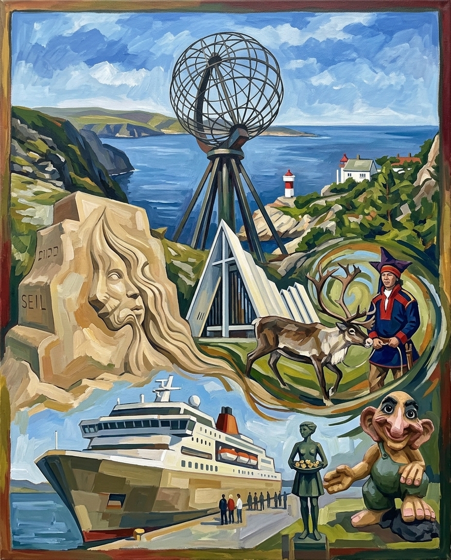 Nordkap im Stil von Cézanne