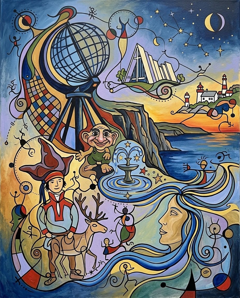 Nordkap im Stil von Miró