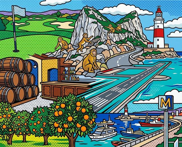 Alcaidesa im Stil von Lichtenstein