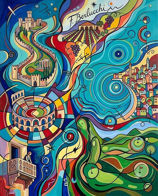 Manerba del Garda im Stil von Kandinsky