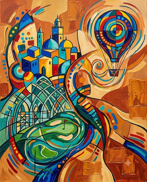 Marrakesch im Stil von Kandinsky