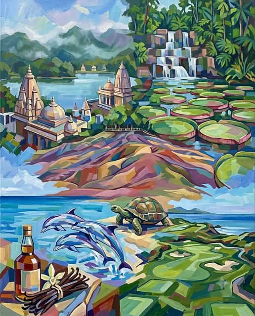 Mauritius im Stil von Cézanne