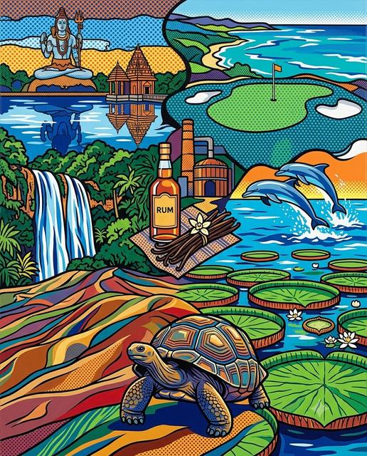 Mauritius im Stil von Lichtenstein