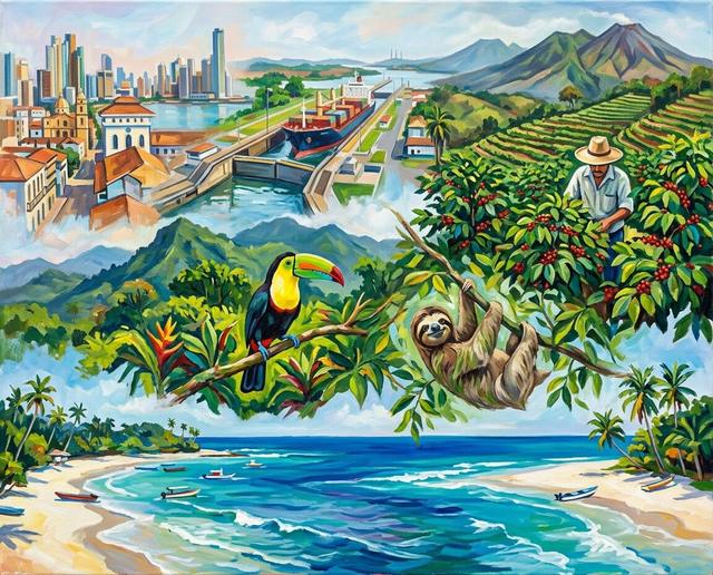 Panama im Stil von Cézanne