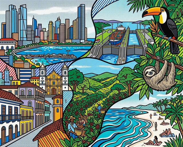 Panama im Stil von Lichtenstein