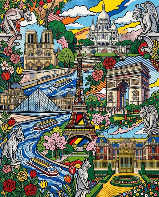 Paris im Stil von Lichtenstein