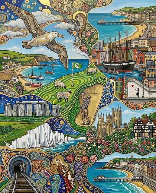 Südengland im Stil von Klimt